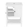 Akoasm 24 in. W Modern Sink Bathroom Vanity Cabinet with Solid Wood Frame and Open Style Shelf-White - 2 of 4