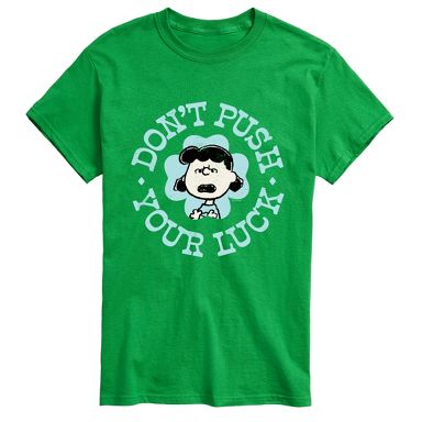 Men's Peanuts Lucy Don't Push Your Luck Short Sleeve Graphic T