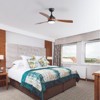 Wanze of Ocean 52 in. Modern Indoor Black 6-Speed Brown Blades 3-Size Downrod Mount Ceiling Fan with 3-Color Dimmable LED Light - 2 of 4