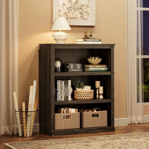 coucheta 3/5 Tier Farmhouse Bookcase, Tall Wooden Open Shelf Bookshelf with Sturdy Storage Open Display shelves, for Living Room, Bedroom, Office - 1 of 4