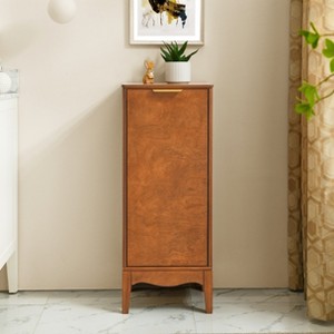 GDFStudio Talmo Vintage 35.75" Tall Freestanding Bathroom Storage Cabinet with Single Door, Antique brown - 1 of 4