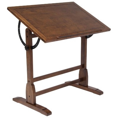 Studio Designs 36 x 24 Inch Vintage Drafting Writing Craft Table, Rustic Oak