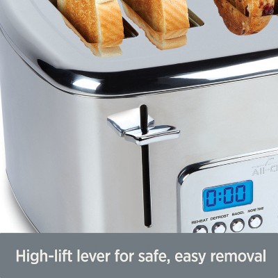 Stainless Steel Digital 4-Slice Toaster with Wide Slots