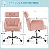 Yaheetech Velvet Rolling Swivel Computer Chair with Arms - 3 of 4