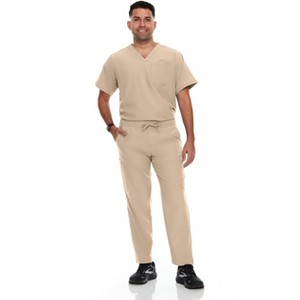 Hey Collection Mens Scrubs Set- V-Neck Scrub Top and Six Pocket Tapered Pant - 1 of 4