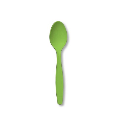 Creative Converting Touch Of Color Premium Cutlery Plastic Spoons Pack Of 24 Fresh Lime