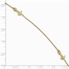 Black Bow Jewelry 14k Yellow Gold and Cubic Zirconia Anchor Station Anklet, 9-10 Inch - 3 of 4