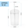 Maplefield Glass Tumbler with Dome Lid - Dishwasher Safe Glass Tumbler with Straw - Spill-Resistant - 16oz [Clear] - 4 of 4