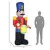 NAYSAYE 8FT Christmas Inflatable Nutcracker Toy Soldier with Drum Outdoor Decoration for Yard and Garden Display, Red, 48"*33.8"*96.5" - 2 of 4