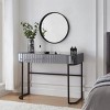 FURNIinspire Vanity Tables Mirrored Makeup Vanity Table With Stainless Steel Base, Mirrored Dressing Table With 2 Drawers, Black, 39.4"*17.7"*29.3" - 2 of 4