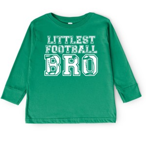 The Juniper Shop Littlest Football Bro Toddler Long Sleeve Tee - 3T - Kelly - 1 of 4