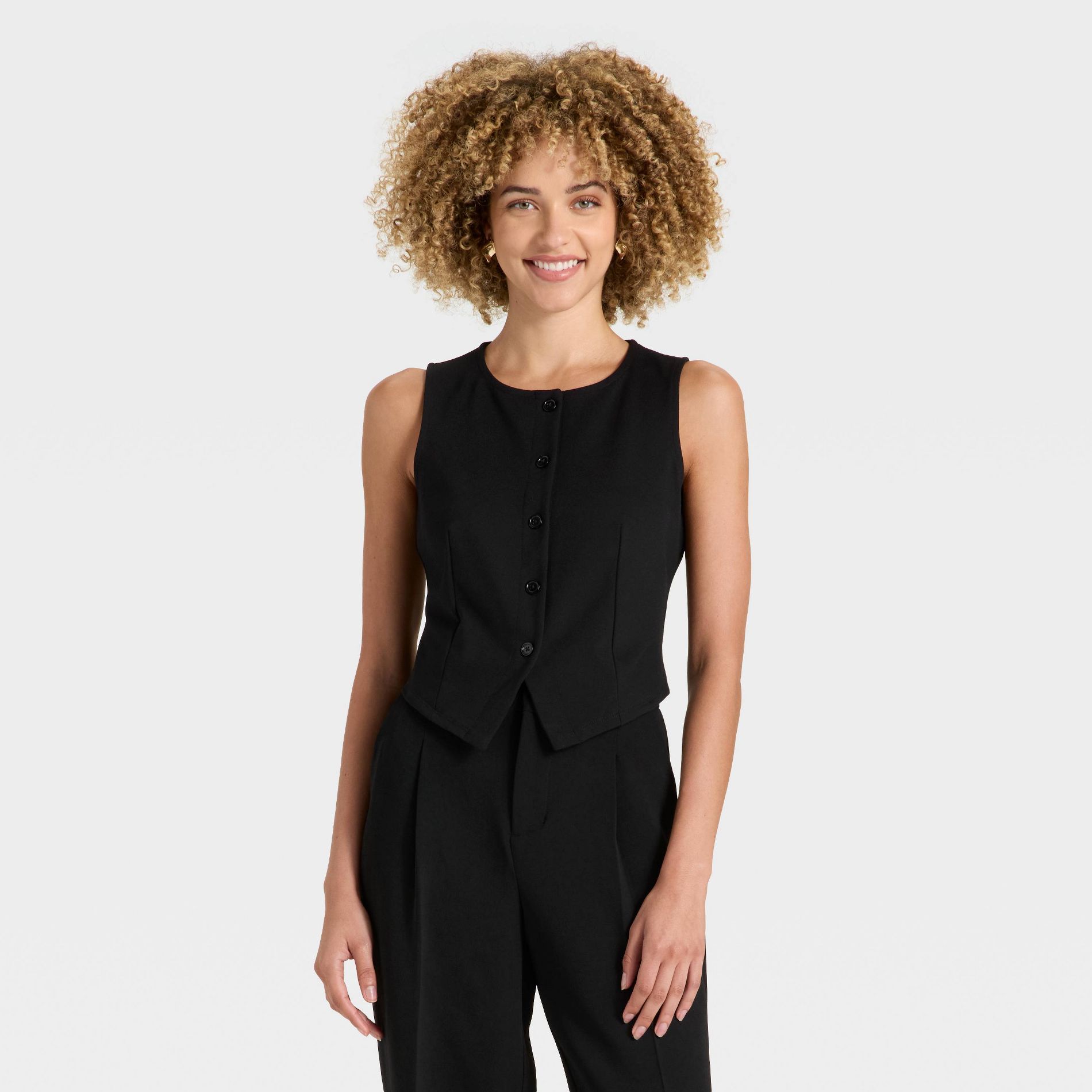 Women's Ponte Vest - A New Day™ Black L