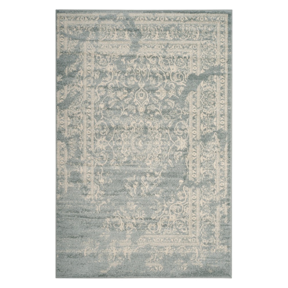 6'x9' Medallion Area Rug Slate/Ivory - Safavieh
