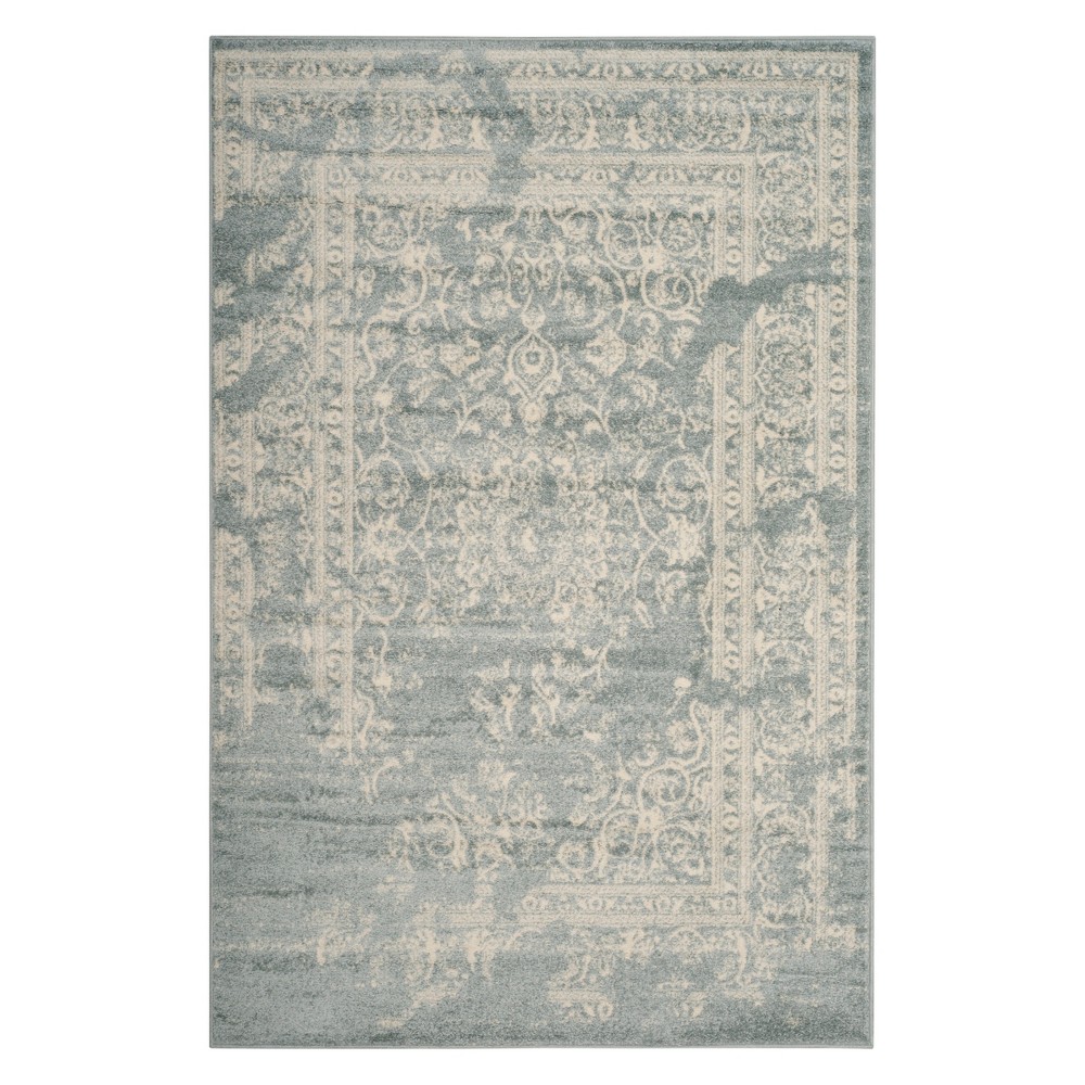 4'x6' Medallion Area Rug Slate/Ivory - Safavieh