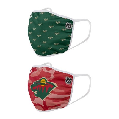 NHL Minnesota Wild Youth Clutch Printed Face Covering - 2pk