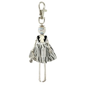 Wrapables Hanging Fashionista Doll Keychain, Crystal Rhinestone Keyring Bag Charm - 1 of 4