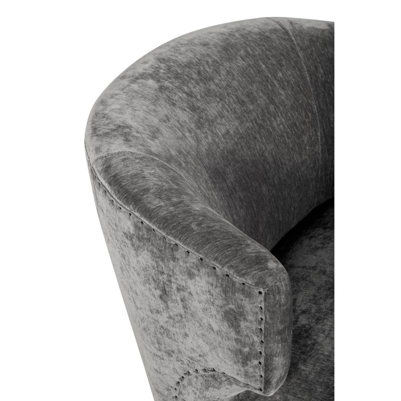Swansea Wingback Barrel Chair Gray Crushed Velvet - Finch, 5 of 8