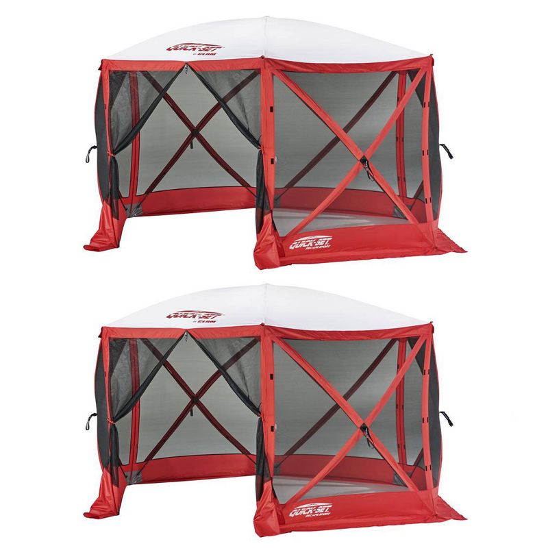 Clam Quick Set Escape Sport 8 Person Outdoor Tailgating Shelter, Red (2 Pack), 1 of 3