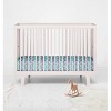 Bacati - Liam Aqua/Navy Large Triangles Muslin 100 percent Cotton Universal Baby US Standard Crib or Toddler Bed Fitted Sheet - image 4 of 4