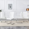 FONTOI 4PCS Arch Dining Chairs with High Resilience, Dining Chair with Arched Metal Legs for Living Room, White&Silver, 21.6"*39"*17.3" - 4 of 4