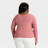 Women's Split Long Sleeve Boat Neck Rib-Knit Top - Ava & Viv™ - 2 of 3