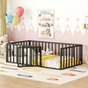 Twin Size Metal Floor Bed Frame with Fence and Door - 2 of 4