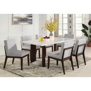NicBex Dining Table Modern Minimalist Square Dining Table White Natural Marble Top for Dining Room - 1 of 4