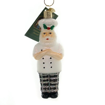 Old World Christmas 5.0" Santa Chef Ornament White Coat Cook  -  Tree Ornaments