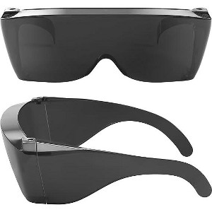 grinderPUNCH Cover-Ups Black Fit Over Sunglasses - Wrap Around Sunglasses - People Who Wear Prescription Glasses in the Sun (Black) - 1 of 4