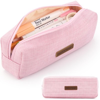 Paaaawaters Small Pencil Case Student Pencil Pouch Coin Pouch Cosmetic Bag Office Stationery Organizer For Teen School-pink