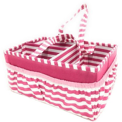 Bacati - Pin Stripes Fuschia Storage Caddy