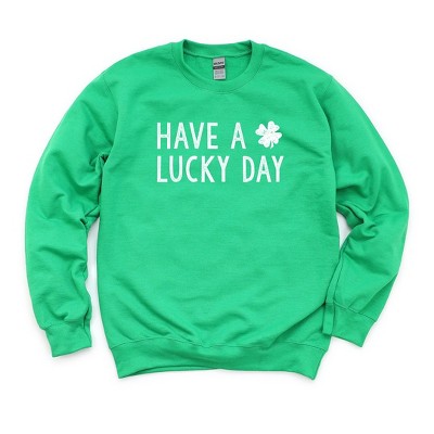 Simply Sage Market Women's Graphic Sweatshirt Have A Lucky Day Clover St. Patrick's Day