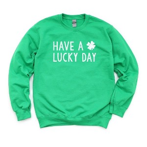 Simply Sage Market Women's Graphic Sweatshirt Have A Lucky Day Clover St. Patrick's Day - 1 of 3
