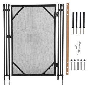Pool Fence , 320GSM Teslin Mesh with Stainless Steel Frame for Inground/Above Ground Pools, Swimming Pool Fence for Backyard Garden Pool - 1 of 4