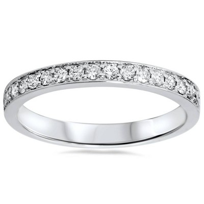 Pompeii3 1/3ct Stackable Diamond Wedding Ring 14K White Gold