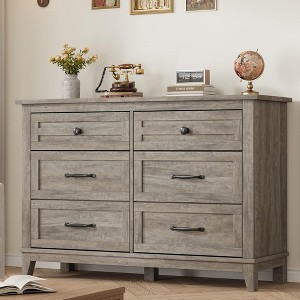 Garvee Wide 6 Drawer Dresser for Bedroom, Wooden Storage Chest of Drawers with Large Capacity for Living Room, Entryway - 1 of 4