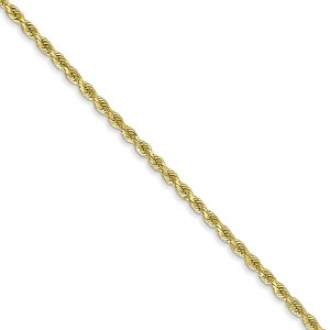 Black Bow Jewelry 1.75mm, 10k Yellow Gold Diamond Cut Solid Rope Chain Necklace - 1 of 4