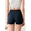Slickblue Women's High Waist 3" Biker Shorts, Solid Color, Tapered Waist, Activewear, Size S, Navy - 2 of 4