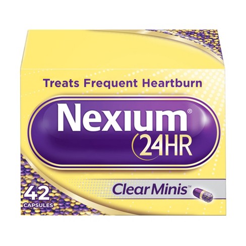Nexium 24HR ClearMinis Delayed Release Heartburn Relief Capsules, Esomeprazole Magnesium Acid Reducer - 42ct - image 1 of 4