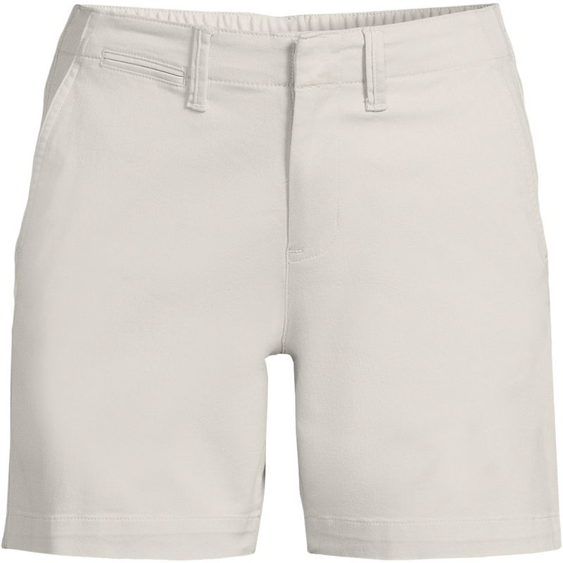 Lands' End Women's Plus Size Elastic Back Classic 7" Chino Shorts, 1 of 4