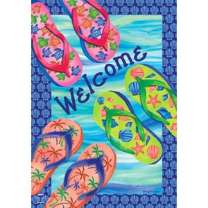 Colorful Flip Flops Summer Garden Flag Nautical 18" x 12.5" Briarwood Lane - 1 of 4