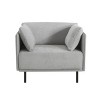 39" Upholstered/PU Leather Lounge Chair with Wide Seat and Steel Legs,Modern Accent Chair for Living Room or Bedroom-Baofuwish - 3 of 4