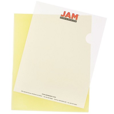 JAM Paper Plastic Sleeves 9" x 12" Yellow 12/Pack 2226316991