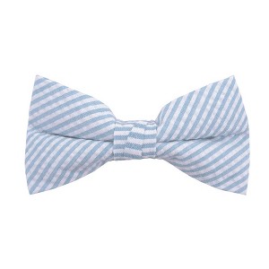 Jacob Alexander Men’s Seersucker Striped Pre-Tied Clip-On Bow Tie - 1 of 4