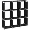 3-Tier 9-Cube Storage Shelf - Sturdy ABS plastic & steel frame, rustproof for multiple rooms in black. - 2 of 4