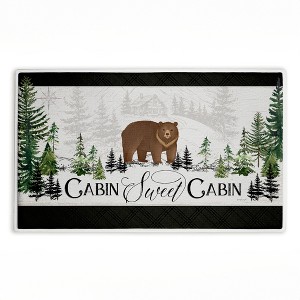 Stupell Industries Ivory Pines Cabin Printed Plush Bath Mat And Bath Rug, Design By Jennifer Pugh, 18"X30" - 1 of 4