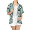 LA LEELA Women's Summer Holiday Beach Button Short Sleeve Camp Short Sleeves Shirt Hawaiian Shirts Tops Blouses For Women - 2 of 4