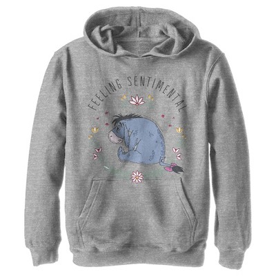 Boy's Winnie the Pooh Eeyore Feeling Sentimental With Flowers Pull Over Hoodie