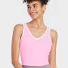 Women's Everyday Soft Light Support Contrast V-Neck Cropped Sports Bra - All In Motion™ - 4 of 4