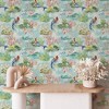Tempaper & Co.® Mermaid Toile Removable Peel and Stick Wallpaper, Sea Glass Toile, 28 sq. ft.: Fairytale Vinyl Botanical Design - 4 of 4